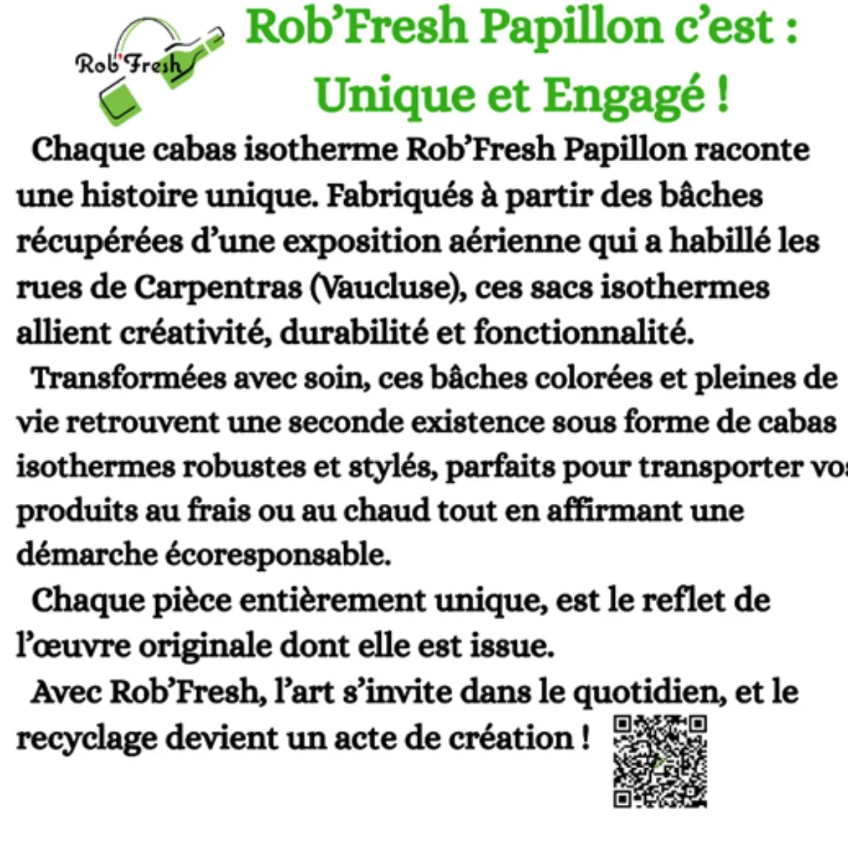 Rob'Fresh Papillon-Unique-Engagé-Texte